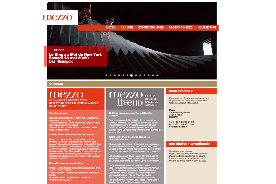 Site Mezzo et Mezzo Live HD pour Lagardère Active